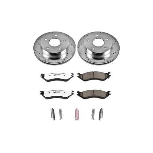 2000-2001 Dodge Ram 1500 Front Z36 Truck & Tow Brake Upgrade Kit with Drilled & Slotted Rotors - Premium Heavy-Duty Replacement