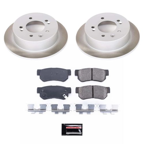 2007-2010 Hyundai Elantra Rear Semi-Coated Rotor Brake Assembly with Ceramic Pads - Premium Replacement
