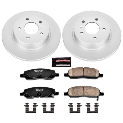 2006-2008 Buick Lucerne Rear Z17 Evolution Geomet Coated Brake Rotor and Ceramic Brake Pad Assembly - Premium Replacement