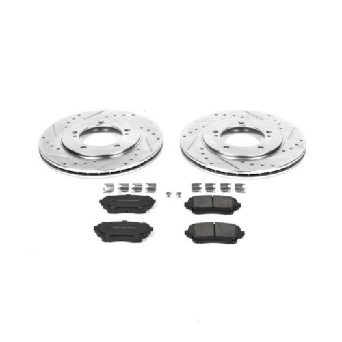 2004-2006 Suzuki XL-7 Front Brake Rotors and Carbon-Fiber Ceramic Brake Pads Upgrade Kit - Heavy-Duty Drilled & Slotted Performance Replacement
