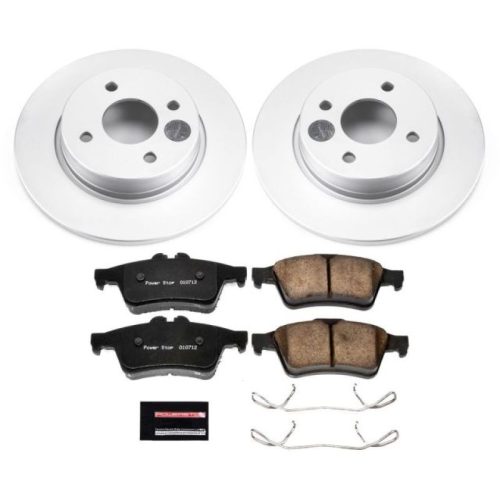2018-2021 Ford EcoSport Rear Z17 Evolution Geomet Coated Brake Rotor and Ceramic Pad Assembly - Premium Replacement