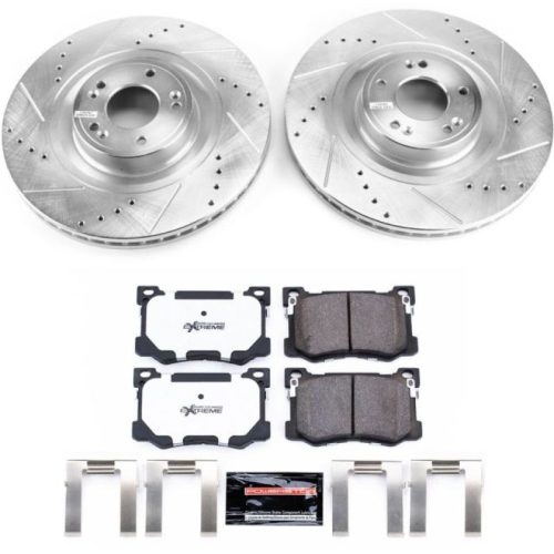 2015-2016 Hyundai Genesis Front Z26 Street Warrior Brake Upgrade Kit - Premium Heavy-Duty Performance Disc and Ceramic Brake Pads