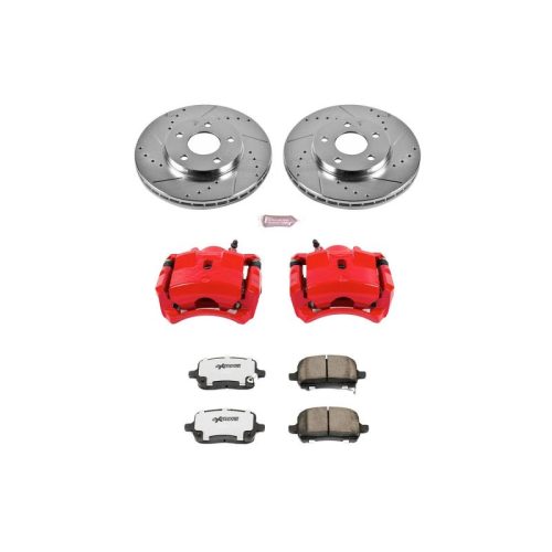 2006-2008 Chevrolet Malibu & 2006-2007 Pontiac G6 Front Z26 Street Warrior Brake Upgrade Kit with Drilled & Slotted Rotors - Premium Replacement