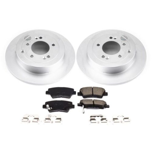2016-2017 Hyundai Tucson and 2017 Kia Sportage Rear Power Stop Z17 Evolution Geomet Coated Brake Rotor and Ceramic Pad Assembly - Heavy-Duty Fleet Replacement