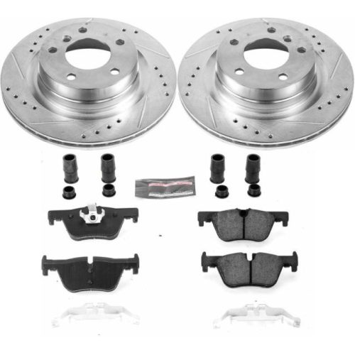 2012-2017 BMW 3 Series & 2 Series Rear Z23 Evolution Sport Brake Kit - Heavy Duty Drilled & Slotted Rotor Upgrade with Carbon-Fiber Ceramic Pads - Premium Replacement