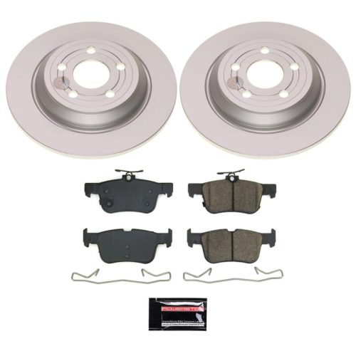 2022-2023 Ford Maverick & Bronco Sport Heavy-Duty Rear Z17 Coated Brake Rotor and Ceramic Brake Pad Assembly - Premium Replacement