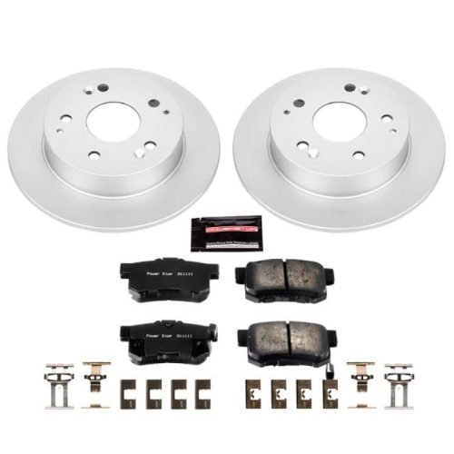 1997-2002 Honda Accord & 1997-2002 Acura Integra Rear Z17 Evolution Geomet Coated Brake Rotor and Ceramic Pad Assembly - Premium Replacement