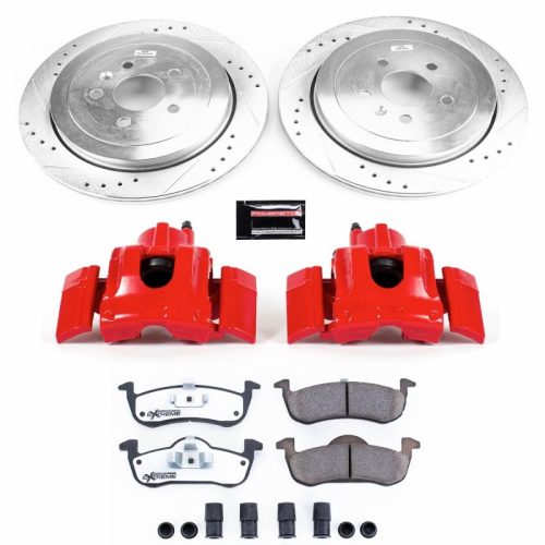 2013-2018 Lincoln MKT Rear Z36 Truck & Tow Brake Upgrade Kit with Drilled & Slotted Rotors - Premium Heavy-Duty Replacement