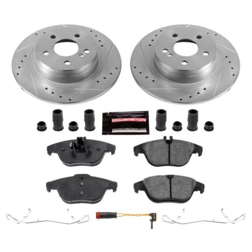 2011-2010 Mercedes-Benz C300 Rear Z23 Evolution Sport Brake Performance Upgrade with Drilled & Slotted Rotors - Premium Replacement