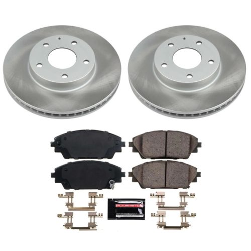 2014-2016 Mazda 3 Front Semi-Coated Rotor Brake Kit with Low-Dust Ceramic Pads - Premium Replacement