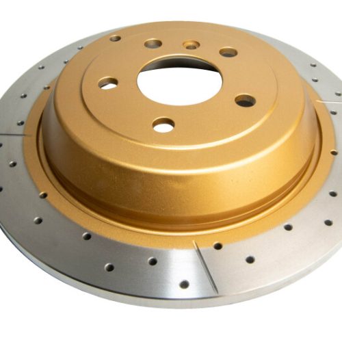 DBA X Gold Street Series Rear Drilled and Slotted Rotor for Mercedes-Benz GL, ML, R-Class 2010-11 - Premium Replacement - Image 2