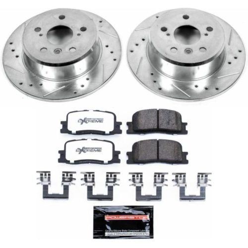 2001-2003 Toyota Highlander Rear Z36 Truck & Tow Brake Upgrade Kit - Heavy-Duty Drilled & Slotted Rotors with Carbon-Fiber Ceramic Pads - Premium Replacement