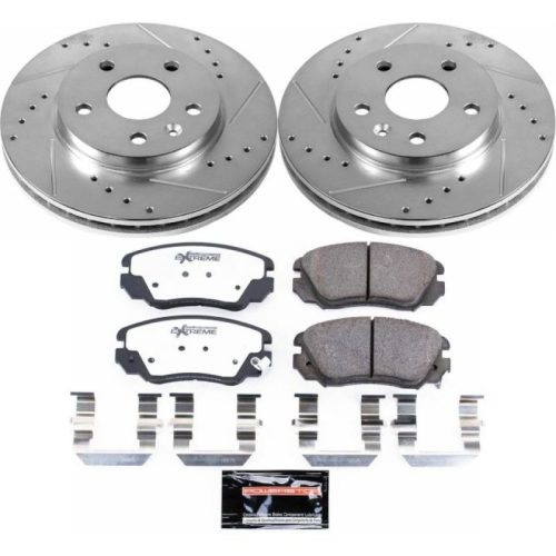 2011-2013 Buick LaCrosse & Regal Front Z26 Street Warrior Brake Upgrade Kit - Performance Drilled & Slotted Rotors with Carbon-Fiber Ceramic Pads - Premium Replacement