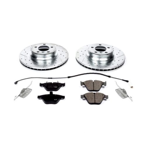 2002-2008 BMW 745i & 750Li Front Z23 Evolution Sport Brake Assembly - Heavy-Duty Drilled & Slotted Rotors with Carbon-Fiber Ceramic Pads - Premium Replacement