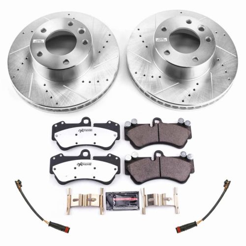 2017-2018 Mercedes-Benz G550 4x4 Front Z26 Street Warrior Brake Upgrade Kit - Heavy-Duty Drilled & Slotted Rotors with Carbon-Fiber Ceramic Pads for Performance and Towing