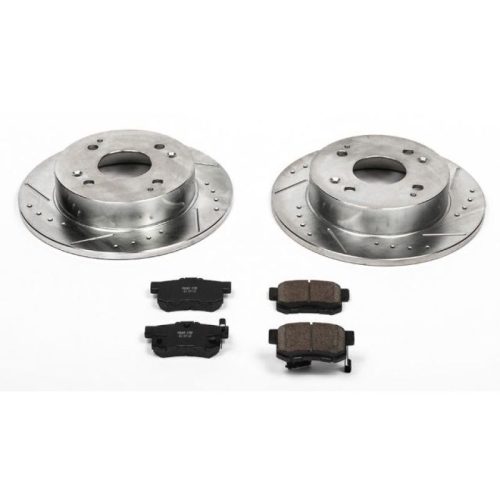 1992-1997 Honda Accord, 1992-1997 Acura CL Rear Z23 Evolution Sport Brake Upgrade Kit with Drilled & Slotted Rotors and Carbon-Fiber Ceramic Pads - Premium Replacement