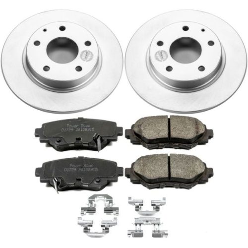 2014-2015 Mazda 3 Rear PowerStop Z17 Evolution Geomet Coated Brake Rotor and Ceramic Pad Assembly - Premium Replacement