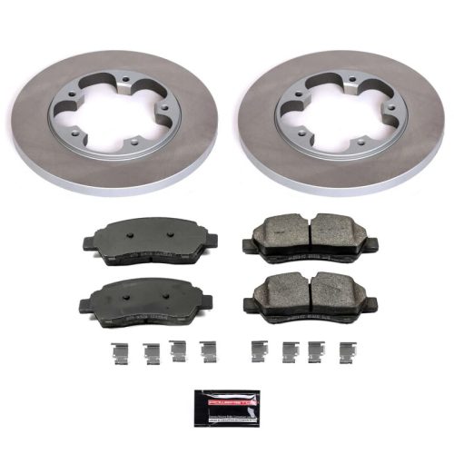 2015-2016 Ford Transit-150, -250, -350 Rear Semi-Coated Rotor Brake Assembly with Low-Dust Ceramic Pads - Premium Replacement