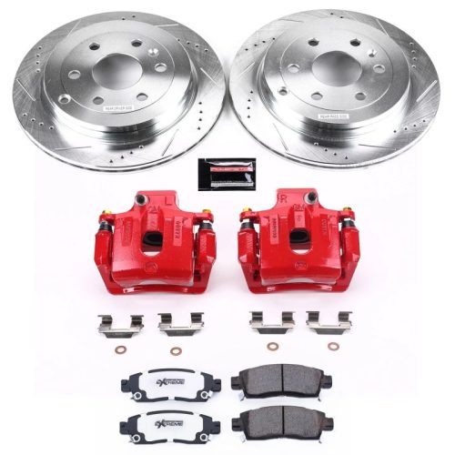 2007-2009 Saturn Outlook, 2008-2009 Buick Enclave, 2009 GMC Acadia Rear Z26 Street Warrior Brake Upgrade Kit with Powder Coated Calipers - Premium Replacement