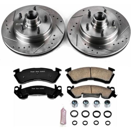 1991-1996 Chevrolet Impala & Caprice Heavy-Duty Drilled & Slotted Brake Rotor and Carbon-Fiber Ceramic Pad Upgrade - Premium Replacement