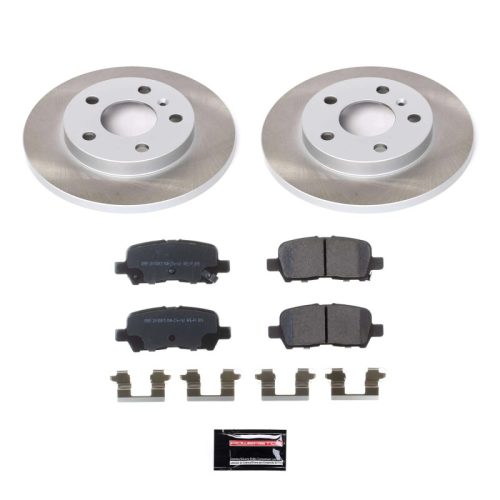 2011-2014 Chevrolet Impala Rear Heavy-Duty Semi-Coated Rotor and Ceramic Brake Pad Assembly - Premium Replacement