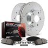 1997-1999 Dodge Ram 1500 Front Heavy-Duty Drilled and Slotted Brake Rotors with Carbon-Fiber Ceramic Brake Pads - Premium Replacement
