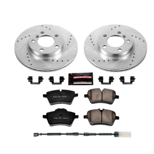 2011-2016 Mini Cooper Countryman & Paceman Front Z23 Evolution Sport Brake Upgrade Kit - Heavy-Duty Drilled & Slotted Rotors with Carbon-Fiber Ceramic Brake Pads - Premium Replacement