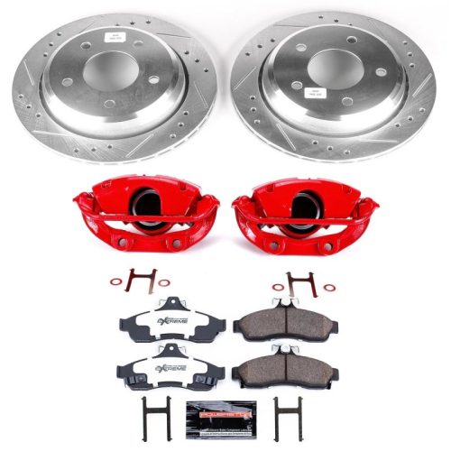 1994-1996 Chevrolet Impala & Caprice Rear Z26 Street Warrior Brake Upgrade Kit with Drilled & Slotted Rotors - Premium Replacement