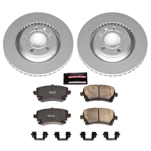 2005-2009 Audi S4 Rear Z23 Evolution Sport Coated Brake Rotor and Carbon-Fiber Ceramic Pad Assembly - Premium Replacement