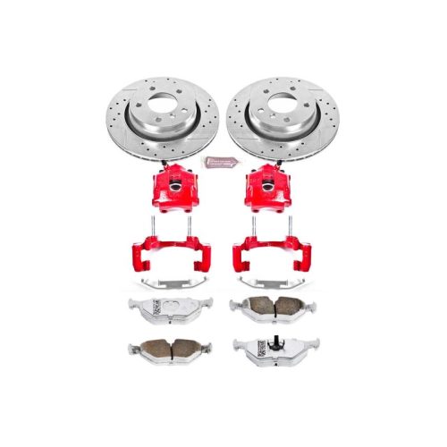 2000-2006 BMW 3 Series Rear Z26 Street Warrior Brake Upgrade Kit with Drilled & Slotted Rotors and Powder Coated Calipers - Premium Replacement