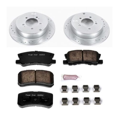 2007-2011 Mitsubishi Outlander Rear Brake Rotor and Carbon-Fiber Ceramic Brake Pad Assembly - Heavy-Duty Performance Upgrade