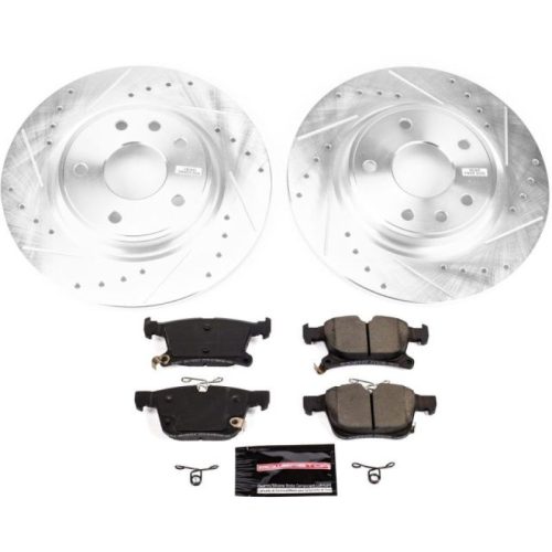 2017-2018 Chrysler Pacifica Rear Z23 Evolution Sport Brake Kit - Premium Heavy-Duty Replacement with Drilled & Slotted Rotors and Carbon-Fiber Ceramic Pads