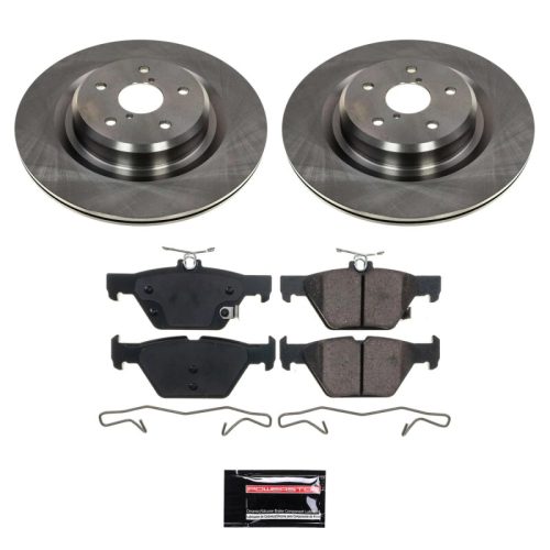 2019-2020 Subaru Ascent Rear Semi-Coated Rotor Brake Assembly with Ceramic Pads - Premium Replacement