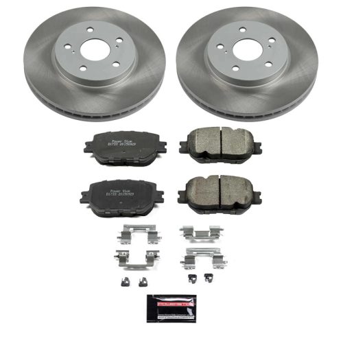 2014-2015 Lexus IS250 Front Semi-Coated Rotor Brake Assembly with Low-Dust Ceramic Pads - Premium Replacement
