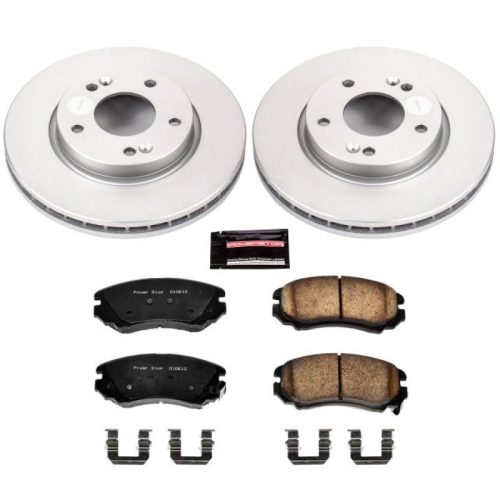 2007-2010 Hyundai Elantra Front Z17 Evolution Geomet Coated Brake Rotor and Ceramic Pad Assembly - Premium Replacement