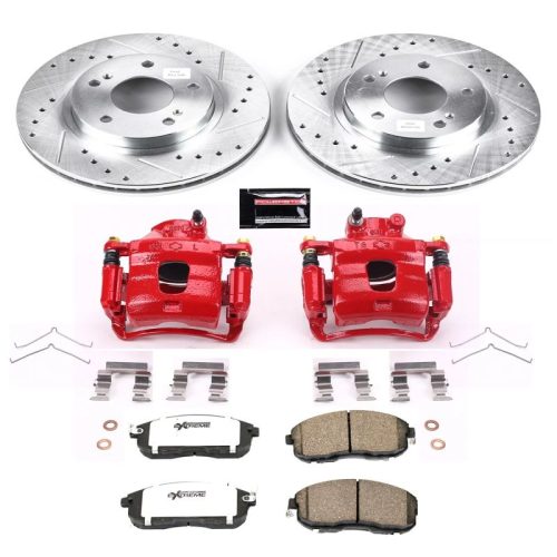 1999 Nissan Maxima Front Z26 Street Warrior Brake Upgrade Kit with Drilled and Slotted Rotors - Premium Replacement