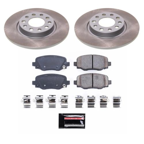 2014-2015 Jeep Cherokee Rear Semi-Coated Rotor Brake Assembly with Ceramic Pads - Premium Replacement