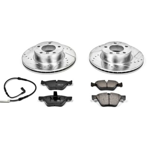 2006-2010 BMW 128i Front Z23 Evolution Sport Brake Rotor and Carbon-Fiber Ceramic Brake Pad Assembly - Premium Replacement