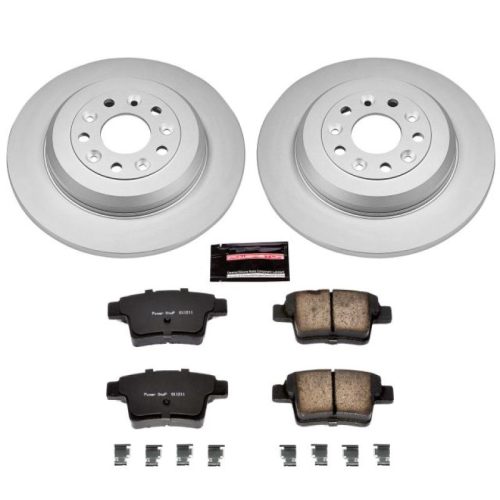 2008-2009 Ford Taurus & Taurus X Rear PowerStop Z17 Evolution Geomet Coated Brake Rotor and Ceramic Brake Pad Assembly - Premium Replacement