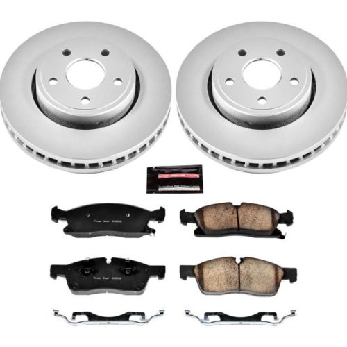 2011-2014 Jeep Grand Cherokee Front Power Stop Z17 Evolution Geomet Coated Brake Rotor and Ceramic Brake Pad Assembly - Premium Replacement