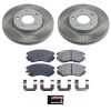 2010-2011 Kia Soul Front Semi-Coated Rotor Brake Assembly with Ceramic Pads - Premium Replacement