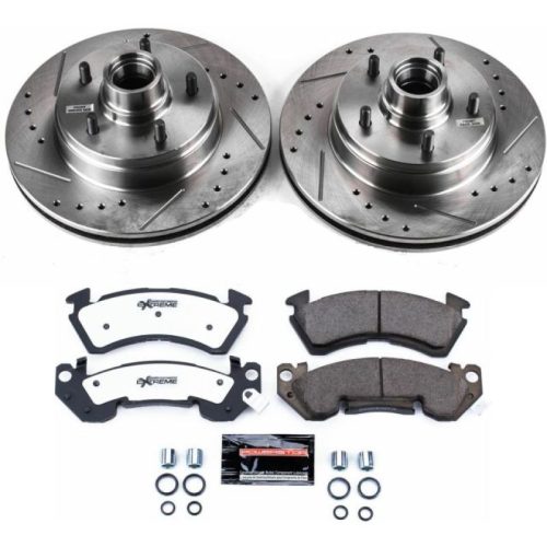 1991-1996 Chevrolet Impala / Caprice Front Z26 Street Warrior Brake Performance Upgrade Kit - Heavy-Duty Drilled & Slotted Rotors with Carbon-Fiber Ceramic Pads