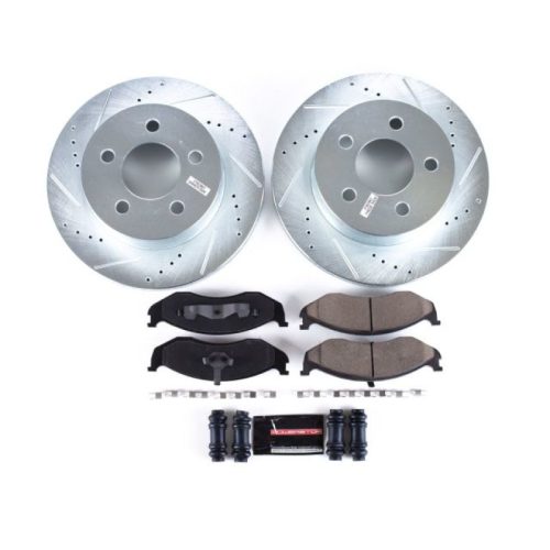 2000-2001 Jeep Cherokee Front Z23 Evolution Sport Brake Rotor and Carbon-Fiber Ceramic Brake Pad Assembly - Premium Replacement