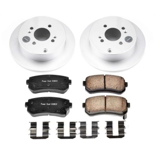 2006-2009 Kia Rio & Hyundai Accent Rear Heavy-Duty Brake Rotor and Ceramic Brake Pad Assembly - Premium Replacement