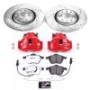 1998-1999 Audi A6 Front Brake Upgrade Kit with Drilled & Slotted Rotors, Carbon-Fiber Ceramic Pads, Powder Coated Calipers - Premium Replacement