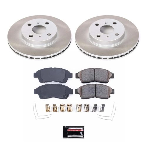 1993-1997 Geo Prizm Front Semi-Coated Rotor Brake Kit with Ceramic Pads - Premium Replacement