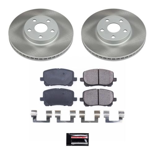 2003-2008 Toyota Corolla & Matrix Front Heavy-Duty Semi-Coated Rotor Brake Assembly - Premium Replacement