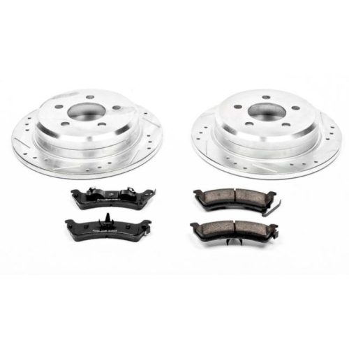 1994-1998 Jeep Grand Cherokee Rear Z23 Evolution Sport Brake Upgrade Kit with Drilled & Slotted Rotors - Premium Replacement