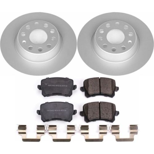 2009 Volkswagen Passat Rear Z23 Evolution Sport Coated Brake Rotor and Carbon-Fiber Ceramic Brake Pads - Premium Replacement