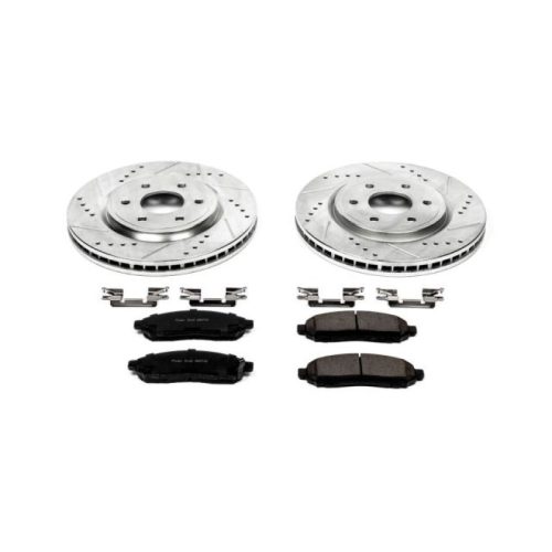 2007-2011 Nissan Xterra & Suzuki Equator Heavy-Duty Drilled & Slotted Brake Rotor with Carbon-Fiber Ceramic Pads - Premium Replacement